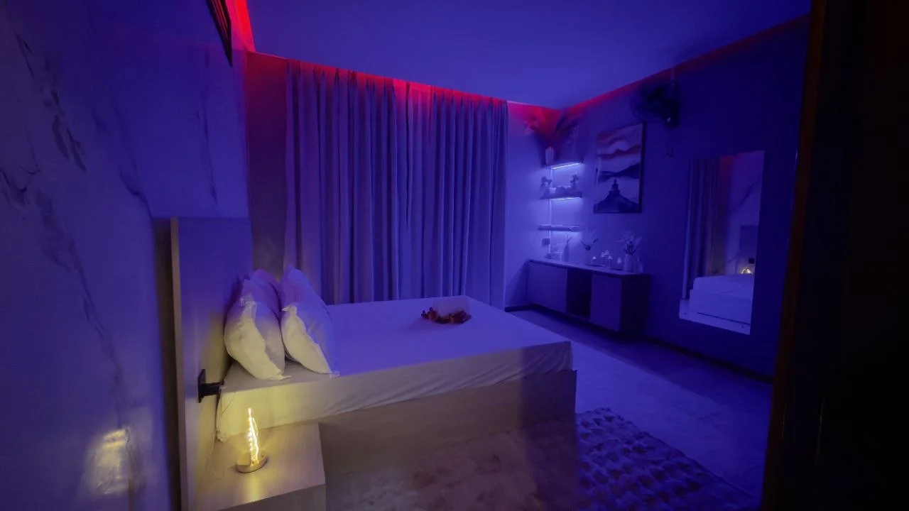 Softly lit treatment room